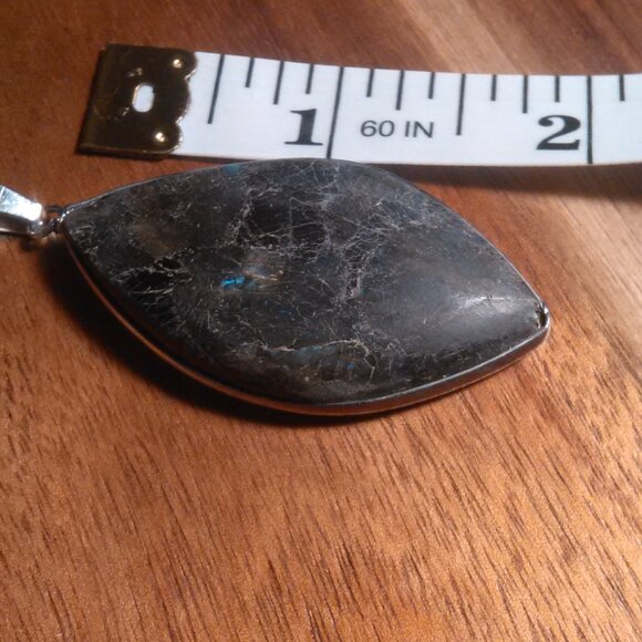 Malagasy Labradorite Stainless Steel Pendant Necklace - Picture 7 of 15